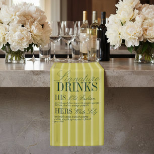 Banderoles Boissons de signature de mariage à rayures Chartre