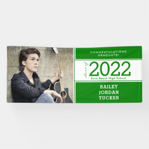 Banderoles Bold Sporty Dark Green Photo Graduation