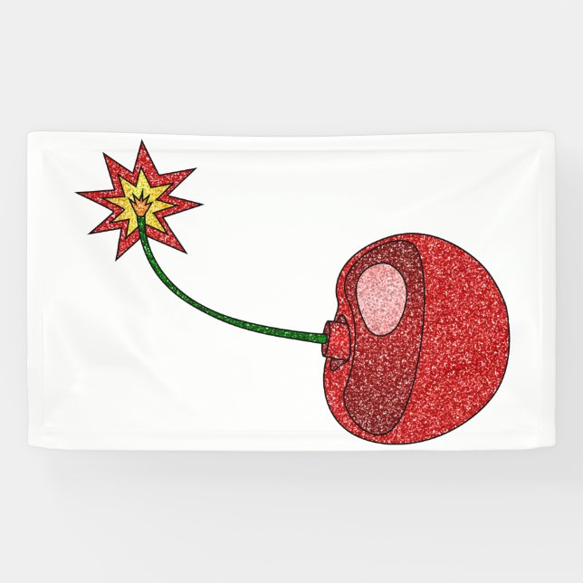 Banderoles Bombe cerise parties scintillant (Horizontal)