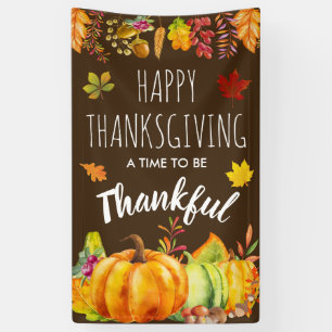 Banderoles Bon thanksgiving Citrouilles et feuillage d'automn