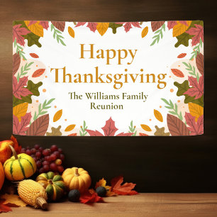 Banderoles Bon thanksgiving Personnalisé Automne Feuilles Vac