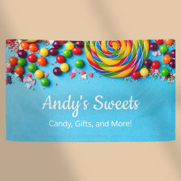 Banderoles Bonbons amusants et colorés Magasin de sucreries M