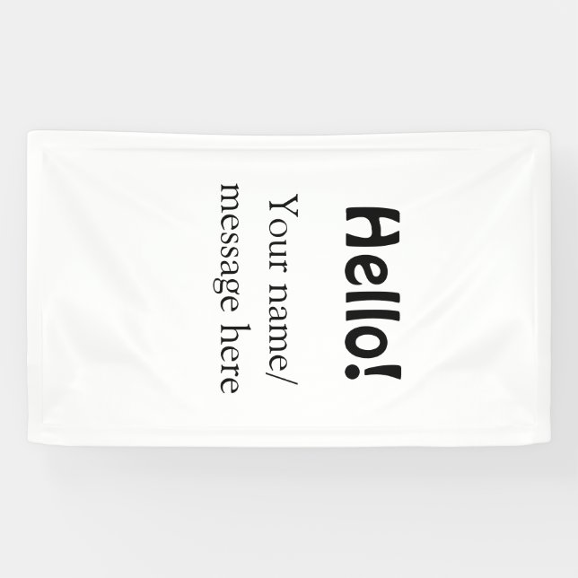 Banderoles Bonjour ajouter un message de nom simple minimum é (Horizontal)