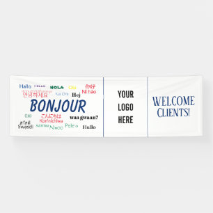 Banderoles Bonjour Langues World Travel Logo coloré