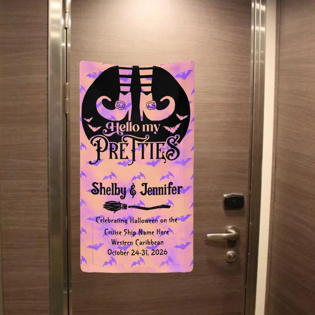 Banderoles Bonjour Mes Jolies Porte de Croisière Halloween (Halloween Cruise Door Banner)