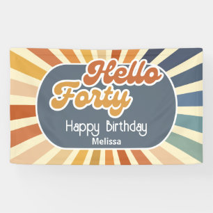 Banderoles Bonjour Quarty Retro Sun Super Wave Anniversaire