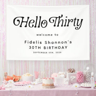 Banderoles Bonjour Trente Retro 30e anniversaire Bienvenue