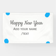 Bonne année avec des pois bleus ajoutez un nom mes