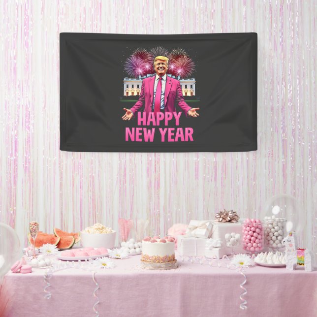 Banderoles Bonne année Eve Trump Résolution 2025 (Fête)