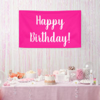 Bonne Anniversaire Hot rose White Typographie