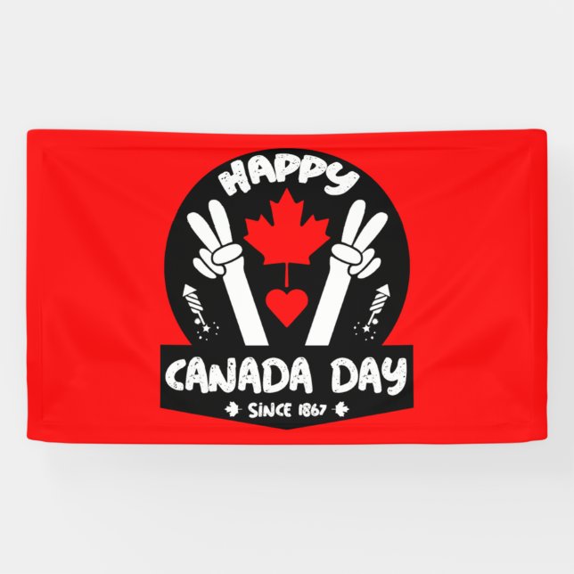 Banderoles Bonne fête du Canada 1er juillet (Horizontal)