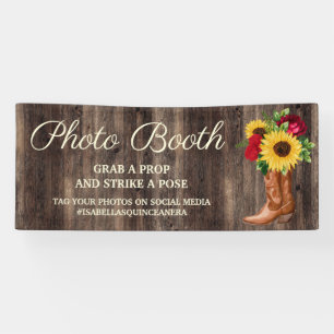 Banderoles Booth Photo Chaussures de Soleil Rustique Roses Ro