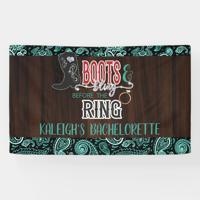 Banderoles Boots & Bling Before the Ring Banner (Horizontal)