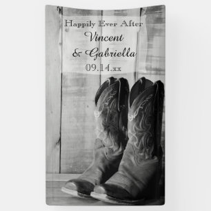 Banderoles Boots rustiques Cowboy Pays Mariage occidental