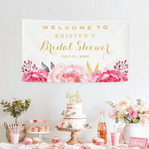 Banderoles Botanique Blush Floral Gold Flowers Fête des marié