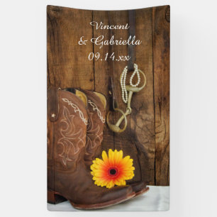 Banderoles Bottes de cowboy, Mariage campagnard de la marmite