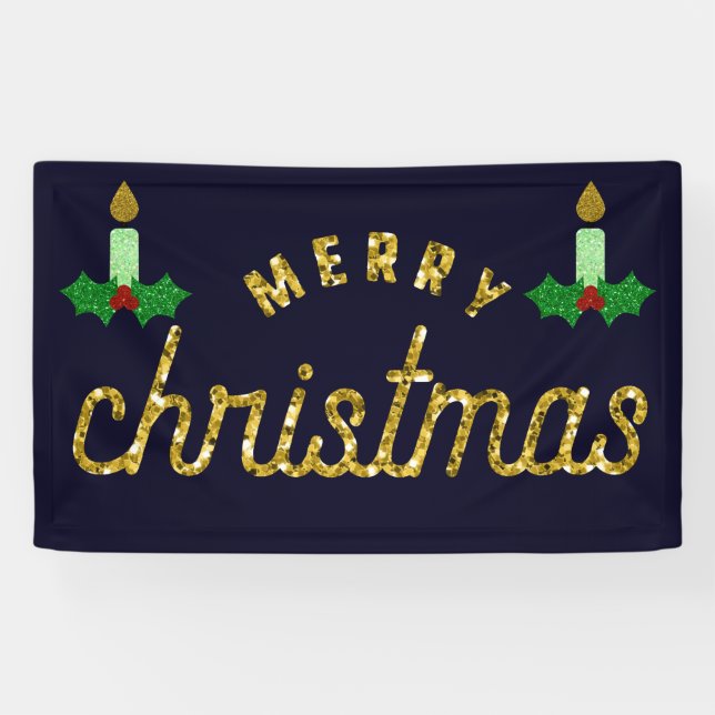 Banderoles Bougie de Noël parties scintillant (Horizontal)