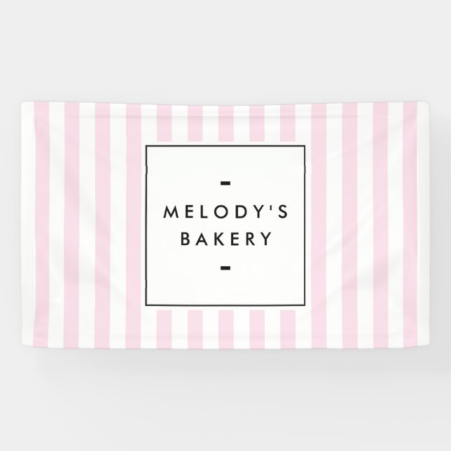 Banderoles Boulangerie de bonbons rose rétro (Horizontal)
