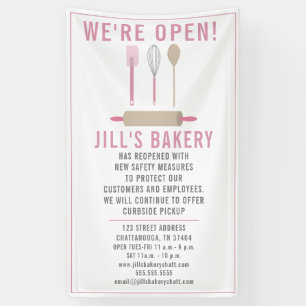 Banderoles Boulangerie Open Pink Cuisine Restauration