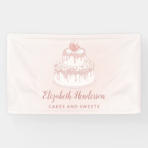 Banderoles Boulangerie Pâtisserie Sucres Rose Or Blush Rose