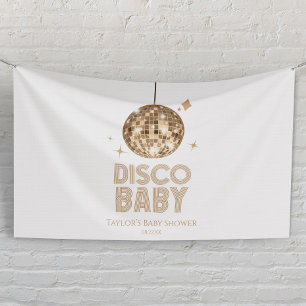 Banderoles Boule à facettes dorée 'Disco Baby' Baby Shower