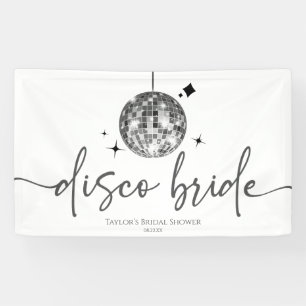 Banderoles Boule de disco argentée Mariée disco Enterrement d