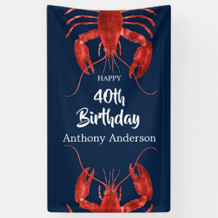 Banderoles Boule de homard Bleu foncé Amusants Anniversaire 
