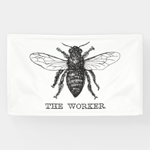 Banderoles Bourdon noir ouvrier abeille miel