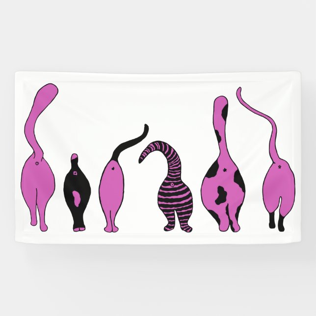 Banderoles Boutons de chat violet (Horizontal)