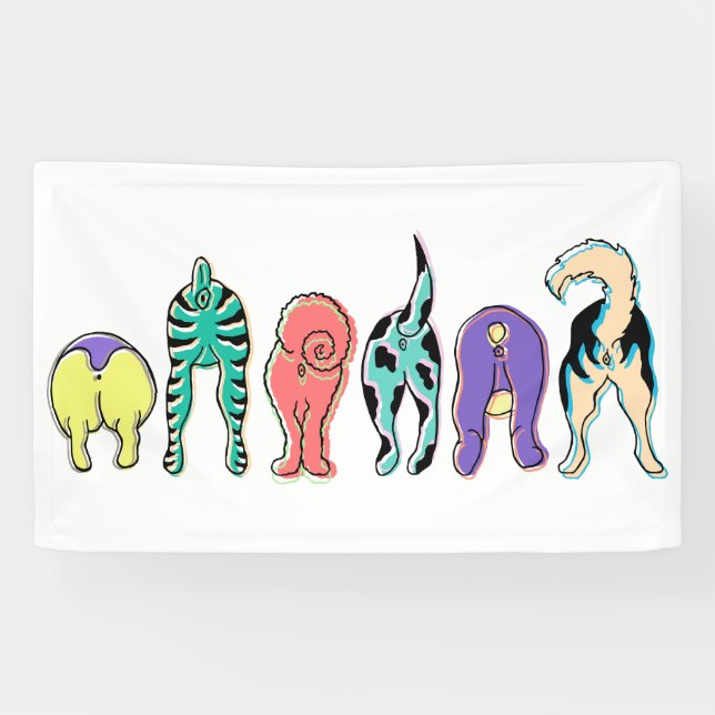 Banderoles Boutons de chien colorés (Horizontal)