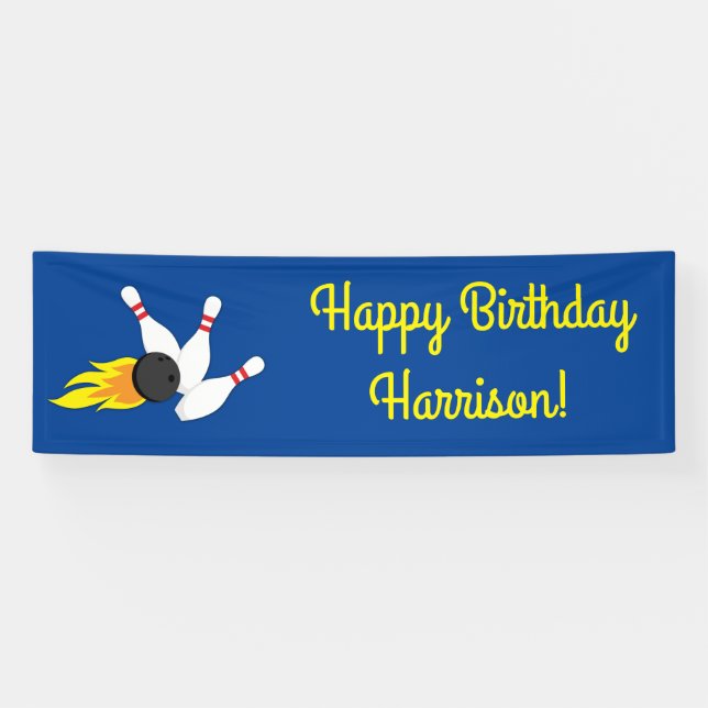 Banderoles Bowling Anniversaire de enfant Party Cute Sports (Horizontal)