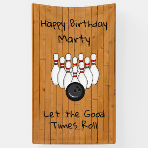Banderoles Bowling Personnalisé Thème Joyeux anniversaire