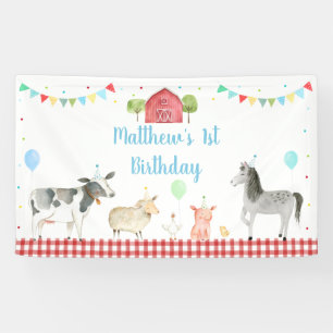 Banderoles Boy Farm Barnyard Anniversaire