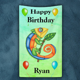 Banderoles Bright coloré Anniversaire Lizard Balloons Enfants
