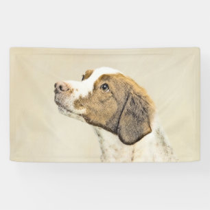 Banderoles Brittany Peinture - Cute Original Chien Art