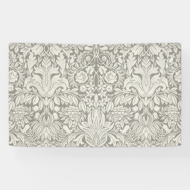 Banderoles brocade en dentelle blanche élégante (Horizontal)