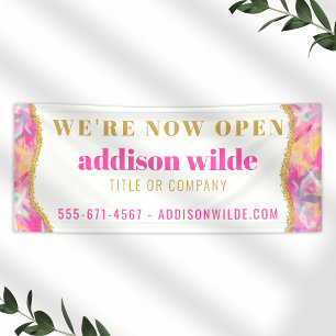 Banderoles Brochures colorées modernes Gold Business Banner