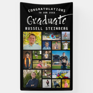 Banderoles Brosse moderne Stroke Graduate Photo Collage noir