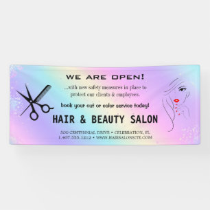 Banderoles Broussage & Gold Whisers Ciseaux Salon de Coiffure