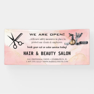 Banderoles Broussage & Gold Whisers Ciseaux Salon de Coiffure