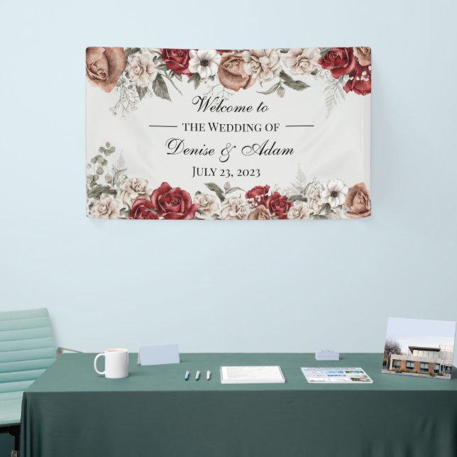 Banderoles Brousse Bourgogne et Mariage Roses Blanches (Salon professionnel)