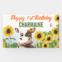 Brown vache tournesol fille premier anniversaire