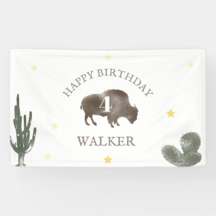 Banderoles Buffalo Bison Cactus Desert Ranch Western Annivers
