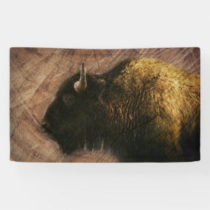 Banderoles Buffalo de bison de bois