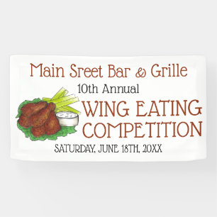 Banderoles Buffalo Hot Chicken Wings Wing Concours de manger