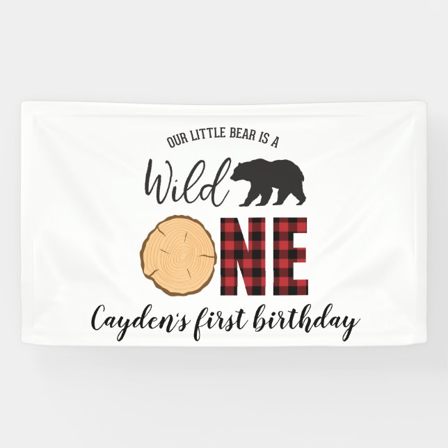 Banderoles Buffle d'ours sauvage déposé premier anniversaire (Horizontal)