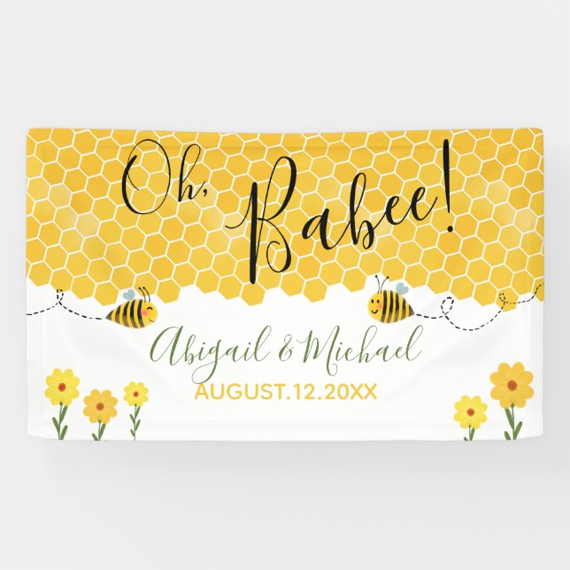 Banderoles Bumblebees mignonnes Baby shower d'abeilles neutre (Horizontal)
