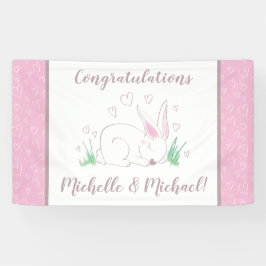 Banderoles Bunny Baby shower Spring Rose Girl