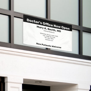 Banderoles Bureau de Médecin Maintenant Ouvert Affaires Blanc