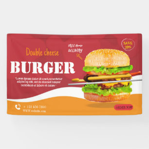 Banderoles Burger menu restauration rapide barbecue Hamburger